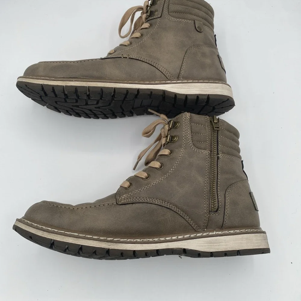BKE Men's Midtown Boots Size 10 Side Zip Brown Laced Winter Preppy
